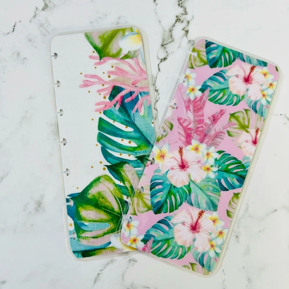 Skinny mini planner tropical plants and flowers weekly layout plants stickers